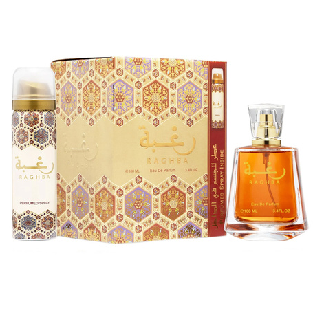 LATTAFA RAGHBA ZESTAW WODA PERFUMOWANA SPRAY 100ML + DEZODORANT SPRAY 50ML