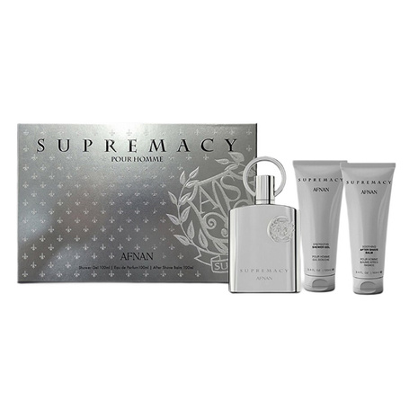AFNAN SUPREMACY SILVER ZESTAW EDP 100ML + SG 100ML + ASB 100ML