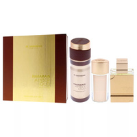 Zestaw Amber Oud Gold woda perfumowana spray 75ml + woda perfumowana spray 30ml + balsam do ciała spray 200ml
